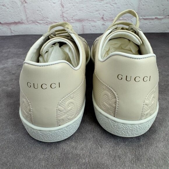 Gucci Women’s Series Gg Embossed Low Sneakers New 38.5 - Picture 6 of 12